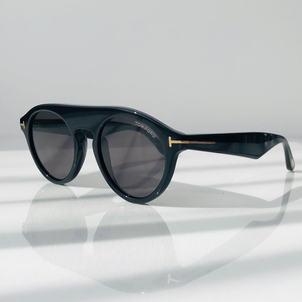 New TOM FORD Christopher-02 Black Round Sunglasses - Picture 6 of 16